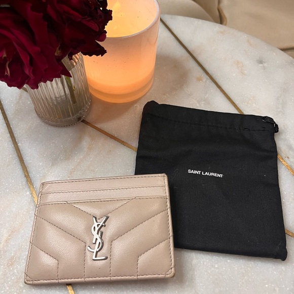 Saint Laurent Dusty Rose Card Holder - Picture 1 of 6